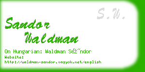 sandor waldman business card